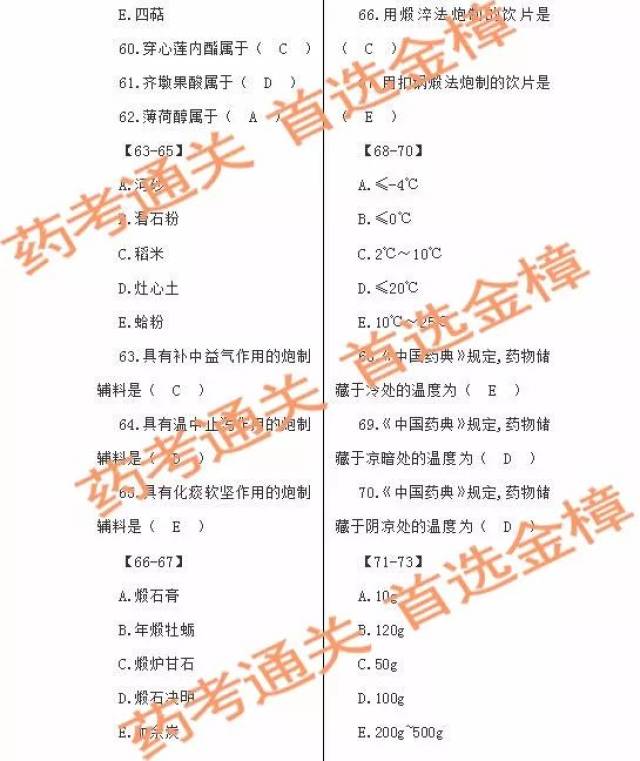 副科最新考試題詳解及解析（2017年）