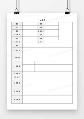 免費(fèi)空白簡歷模板助力高效求職之路